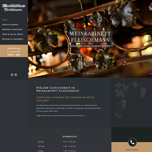 Neue Homepage für's Weinkabinett Fleischmann