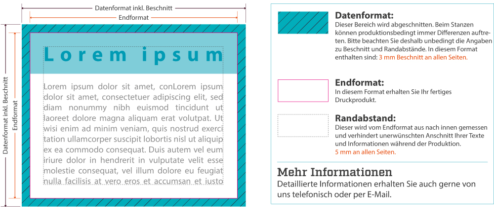 Datenblatt für Druckprodukte