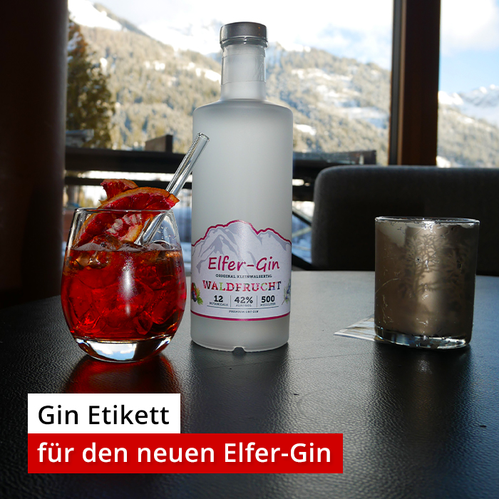 Gin Etiketten für den Elfer-Gin Waldfrucht